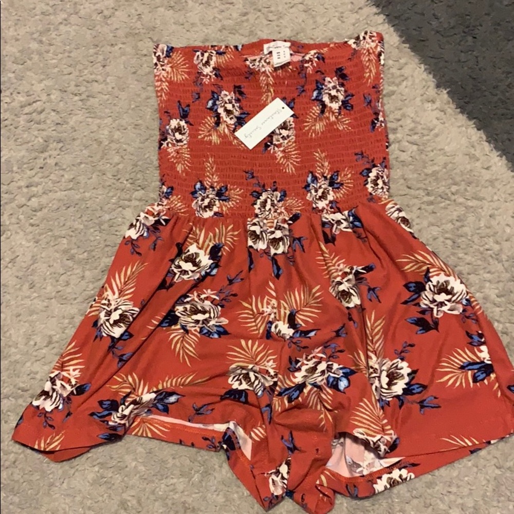 A flower print romper
